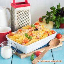 Low-Carb-Pasta-Auflauf mit Schinken