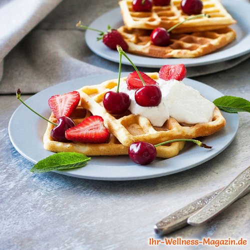 Protein-Waffeln mit Quarkcreme