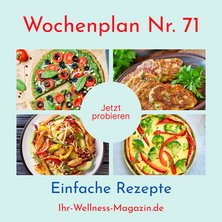 Wochenplan Nr. 71: Rezepte für Brokkoli-Zucchini-Pizza, Kräuter-Zucchini-Pancakes, Gemüse-Quiche ...