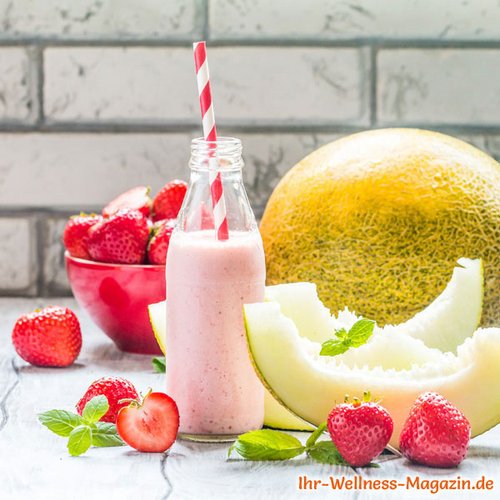 Cremiger Erdbeer-Melonen-Smoothie