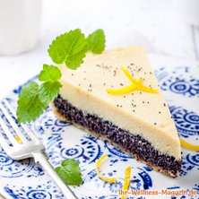 Saftiger Low Carb Mohn-Quark-Kuchen