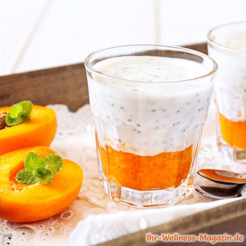 Low Carb Chia-Joghurt mit Aprikosencreme