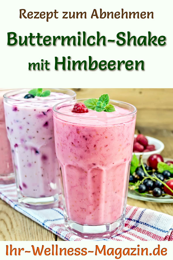 Buttermilch-Shake mit Himbeeren - Diät-Shake-Rezept zum Abnehmen