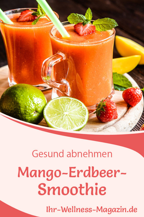 Mango-Erdbeer-Smoothie - gesundes Rezept zum Abnehmen