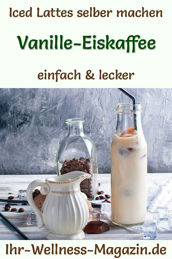Vanille-Eiskaffee mit Kaffee-Eiswürfel selber machen - einfaches Rezept