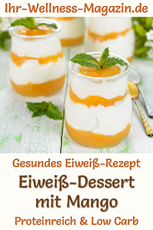 EiweißSchichtdessert im Glas mit Mango proteinreiches