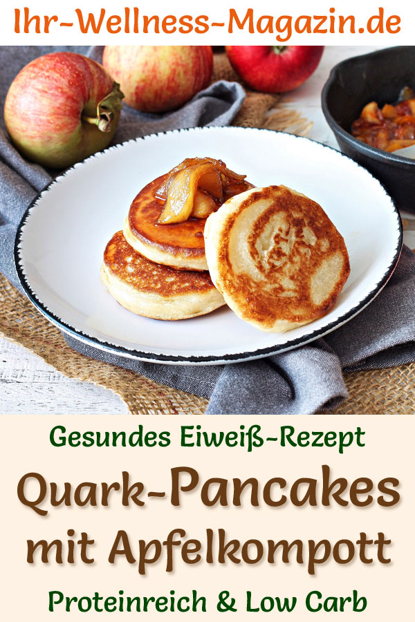 QuarkProteinPancakes mit Apfelkompott LowCarbEiweißPfannkuchen