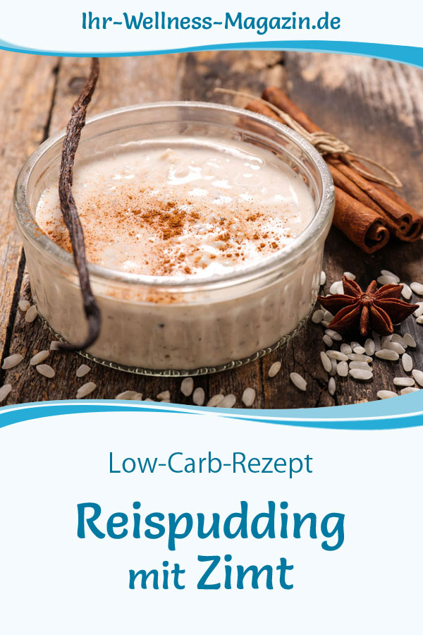 Low Carb Reispudding-Dessert mit Zimt im Glas - Rezept für Nachtisch