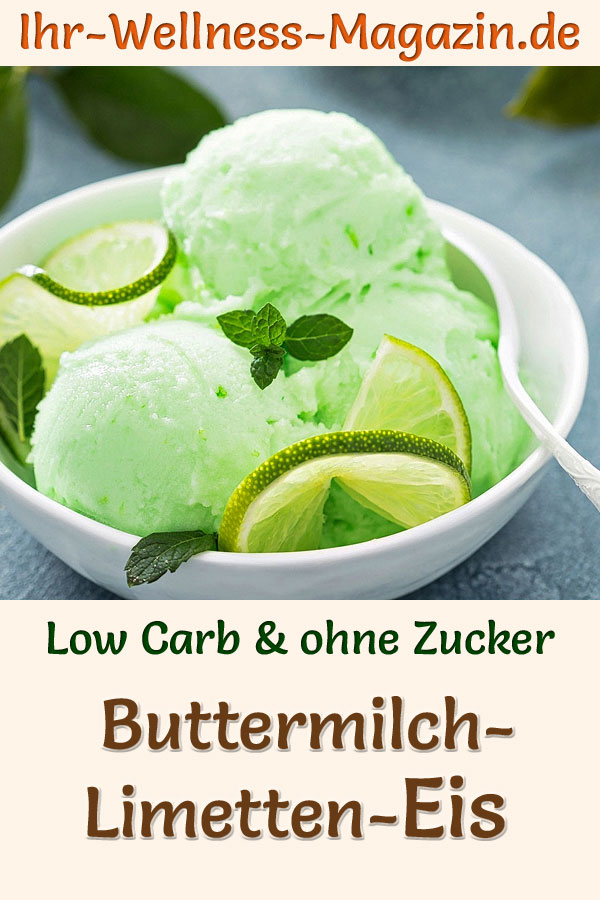 ButtermilchLimettenEis selber machen gesundes LowCarbEisRezept ohne Zucker