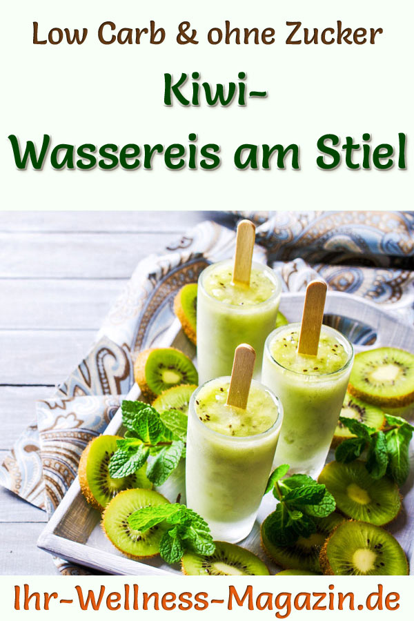 Low Carb KiwiWassereis am Stiel selber machen gesundes EisRezept