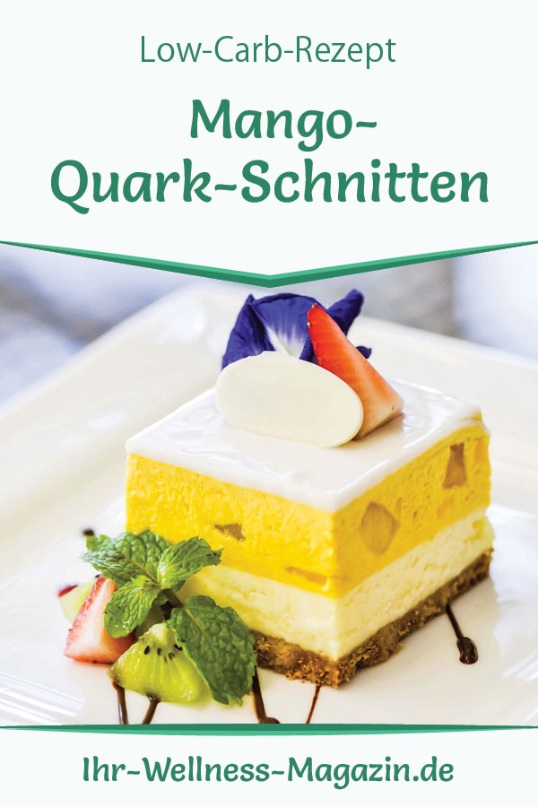 Schnelle Low Carb MangoQuarkSchnitten ohne backen Rezepte ohne Zucker