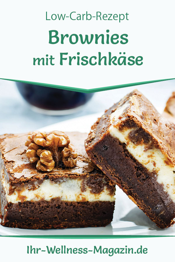 Saftige Brownies mit Frischkäse LowCarbRezept ohne Zucker