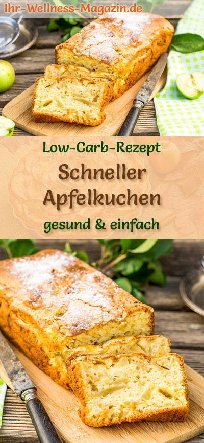 Schneller, einfacher Low-Carb-Apfelkuchen - Rezept ohne Zucker