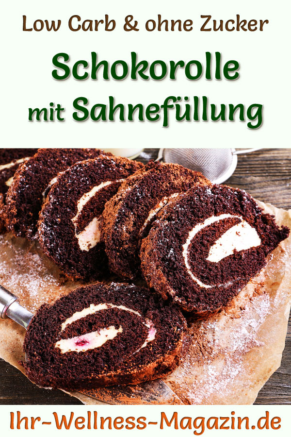 Low Carb Schokorolle mit Sahnefüllung - Rezept ohne Zucker Low Carb Schokorolle mit Sahnefüllung - Rezept ohne Zucker