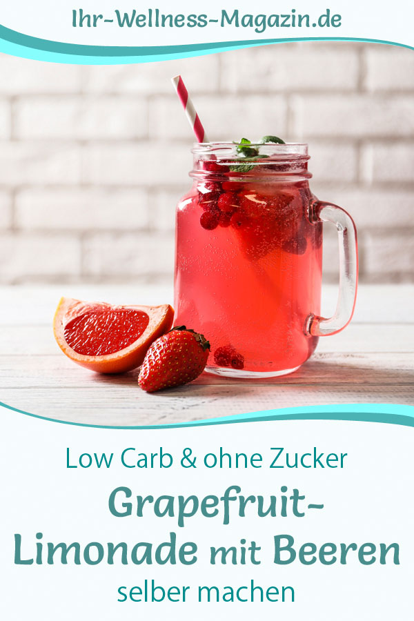 GrapefruitLimonade mit Beeren selber machen Rezept ohne Zucker & Low