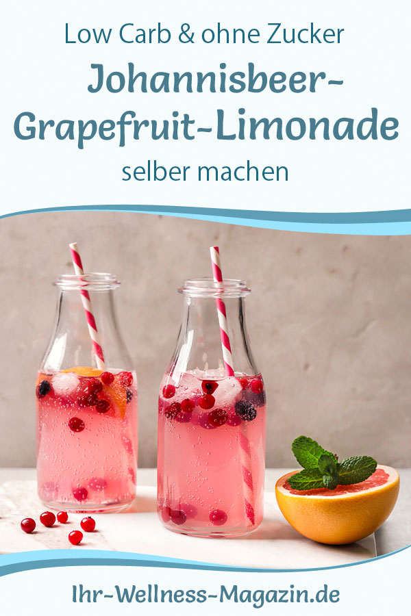 GrapefruitJohannisbeerLimonade selber machen Rezept ohne Zucker