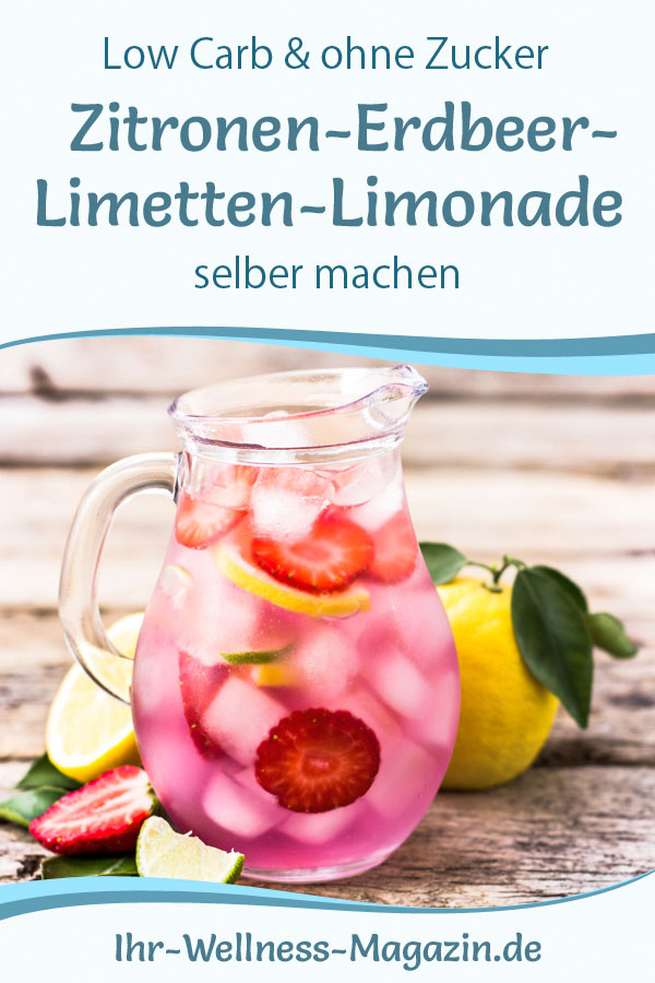 Zitronen-Erdbeer-Limonade mit Limetten selber machen - Rezept ohne ...