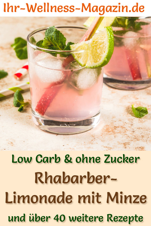 Rhabarber-Limonade mit Minze selber machen - Rezept ohne Zucker &amp; Low Carb