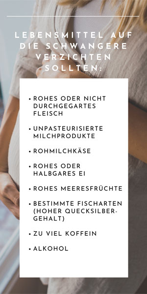 Lebensmittel, auf die Schwangere verzichten sollten