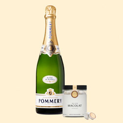 Pommery Brut Blanc des Blancs mit Macolat Yoghurt Chocolate